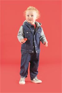 GIACCA LARKWOOD IN JEANS PER BAMBINO CON CAPPUCCIO